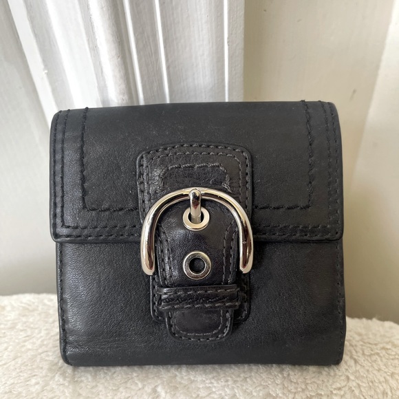 Coach Black Leather Wallet EUC - Picture 1 of 11